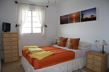 The master bedroom in our self catering apartment in Spain